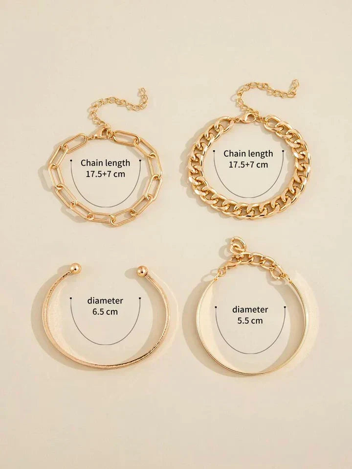 Elan Mercer Armband-Set | Weißgold