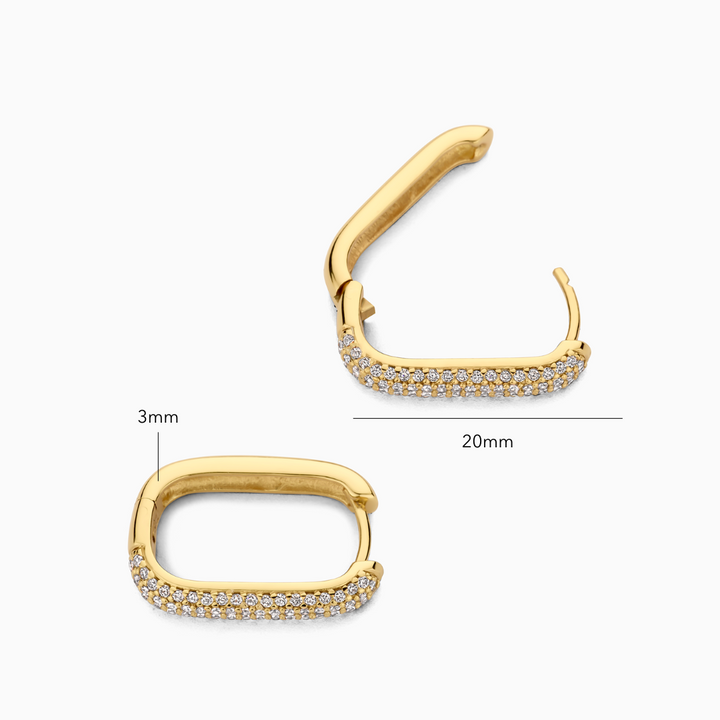 Kreis-Ohrringe Icon Pavé | Gold