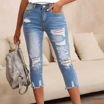 Jeans aus Denim in Hellblau - Ansicht 4