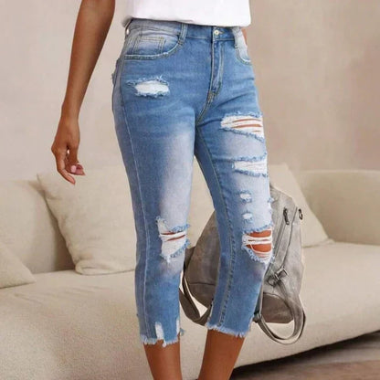 Jeans aus Denim in Hellblau - Ansicht 3