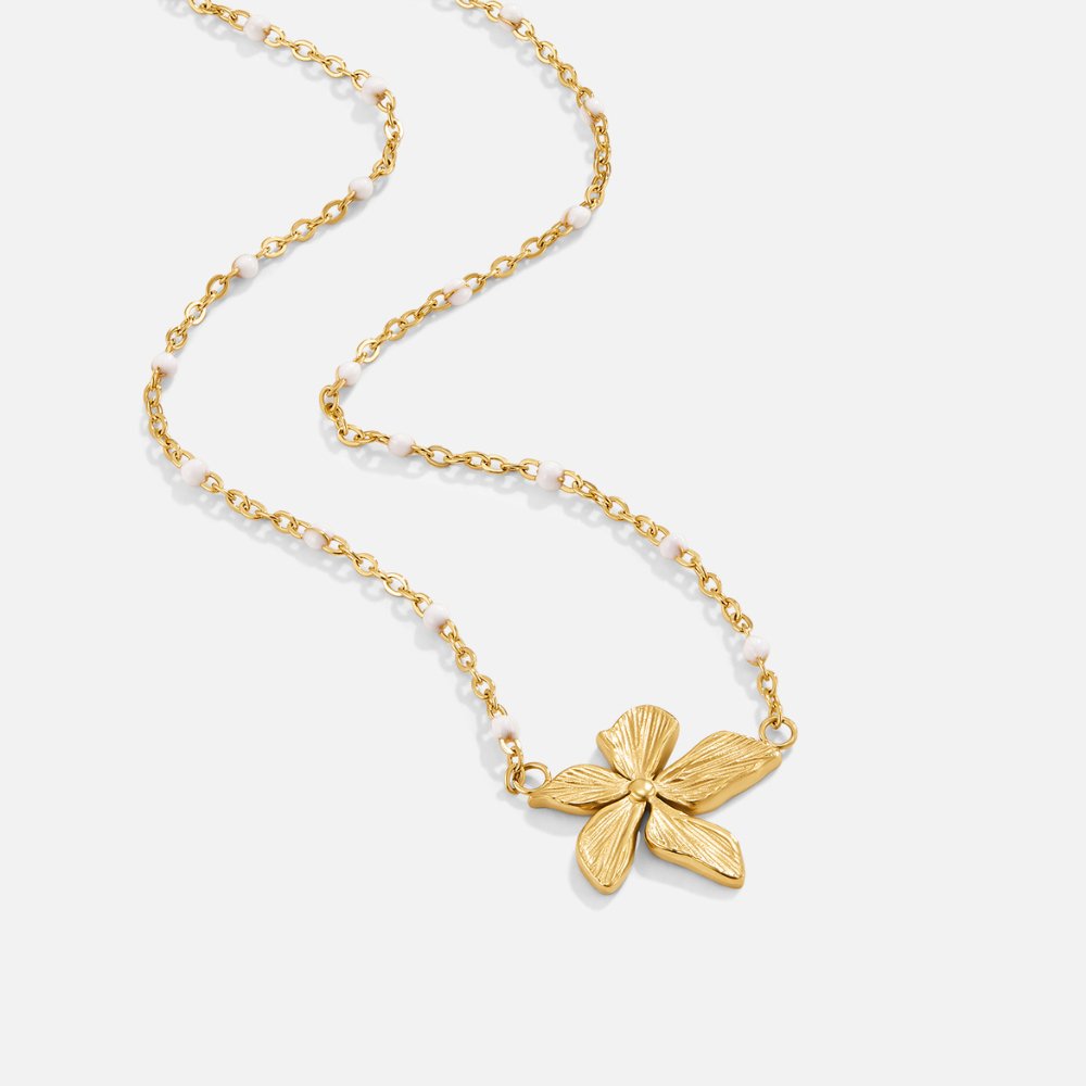 Elegante Halskette mit Goldblume