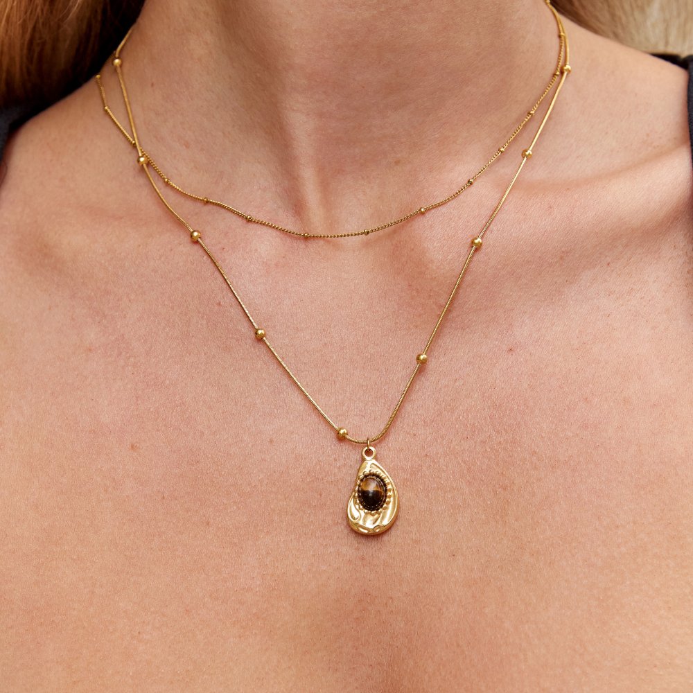 Elegante Goldene Kette mit Tigerauge