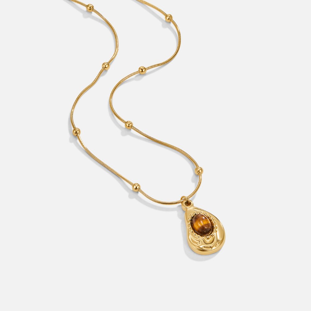 Elegante Goldene Kette mit Tigerauge
