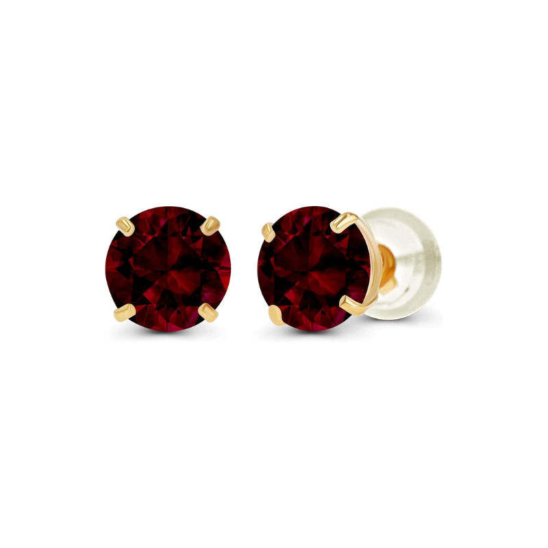 Ruby Round Stud Ohrringe | Gold