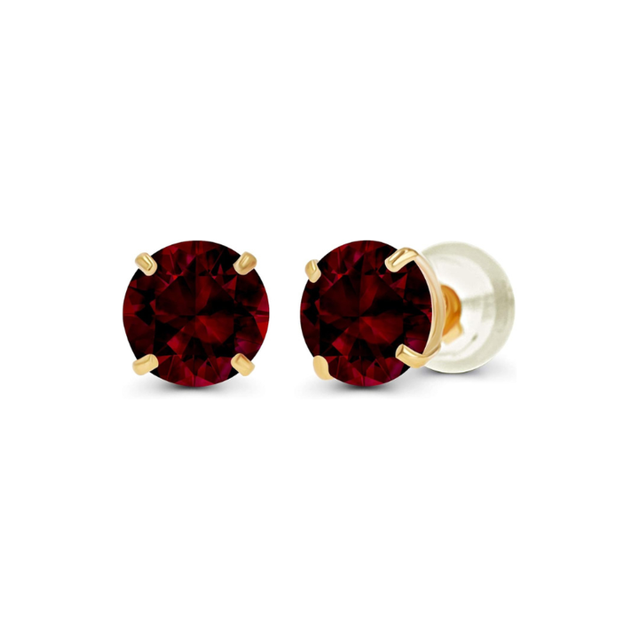 Ruby Round Stud Ohrringe | Gold