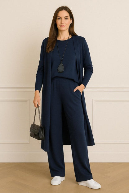 Strickjacke in Grau und Blau - Ansicht 3