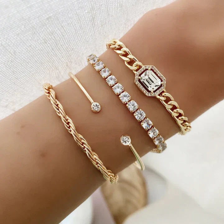 Domitia Calvina Armband-Set | Weißgold