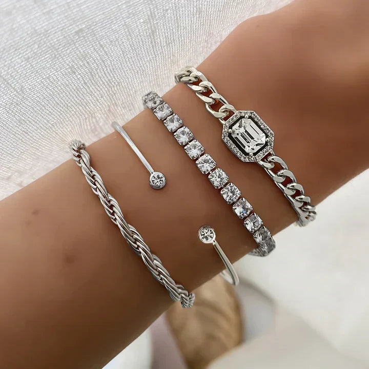 Domitia Calvina Armband-Set | Weißgold