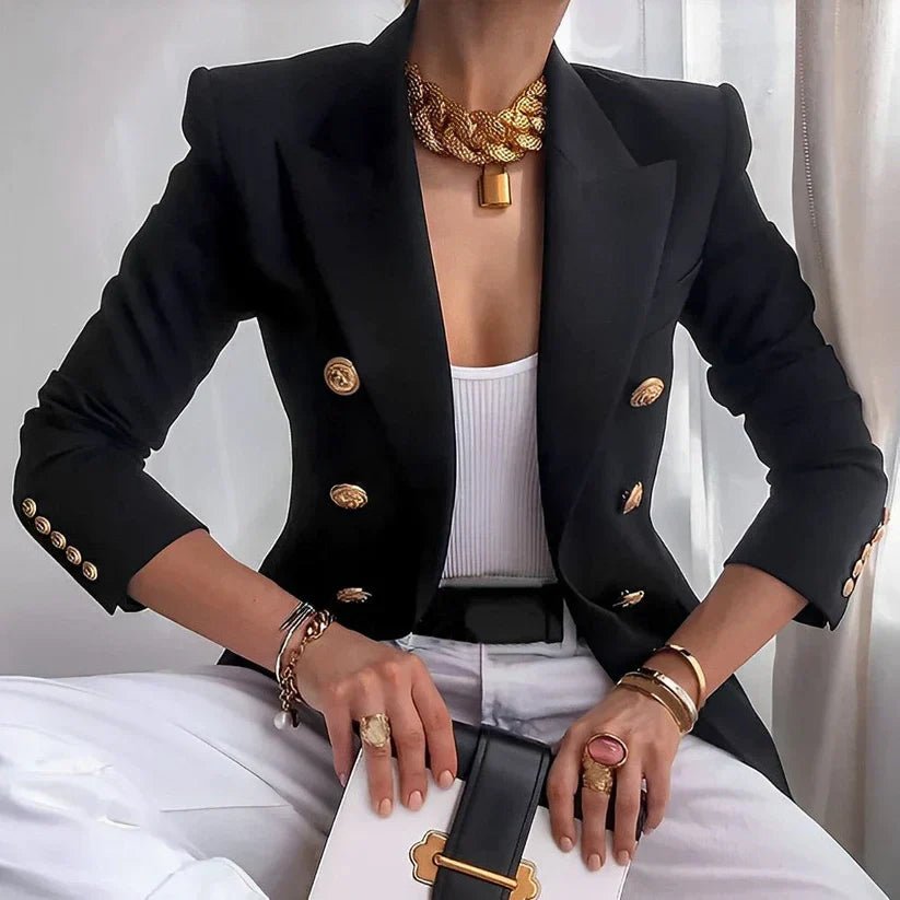 Blazer mit Reverskragen und Knopfleiste